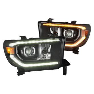 AlphaRex® - LUXX-Series G2 Driver and Passenger Side Black Projector LED Headlights with Sequential DRL