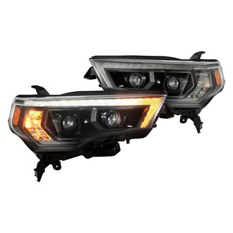 AlphaRex® - PRO-Series G2 Driver and Passenger Side Alpha-Black Projector Headlights with Sequential LED DRL