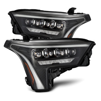 AlphaRex® - NOVA-Series Driver and Passenger Side Black DRL Bar Projector LED Headlights with Sequential White DRL