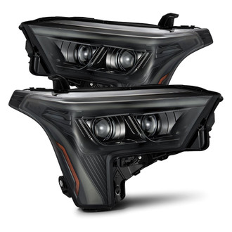 AlphaRex® - LUXX-Series Driver and Passenger Side Alpha-Black DRL Bar Projector LED Headlights with Sequential White DRL