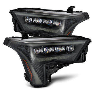 AlphaRex® - NOVA-Series Driver and Passenger Side Alpha-Black DRL Bar Projector LED Headlights with Sequential Amber DRL