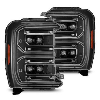 AlphaRex® - NOVA-Series Driver and Passenger Side Alpha-Black DRL Bar Projector LED Headlights