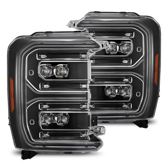 AlphaRex® - NOVA-Series Driver and Passenger Side Black DRL Bar Projector LED Headlights