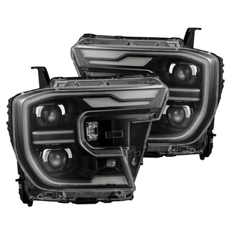 AlphaRex® - LUXX-Series Driver and Passenger Side Black Sequential DRL Bar Projector LED Headlights