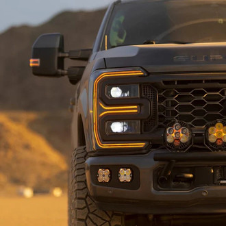 AlphaRex® - LUXX-Series Driver and Passenger Side Alpha-Black Sequential DRL Bar Projector LED Headlights