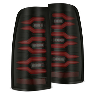 AlphaRex® - LUXX-Series Driver and Passenger Side Black/Smoke Sequential Fiber Optic LED Tail Lights