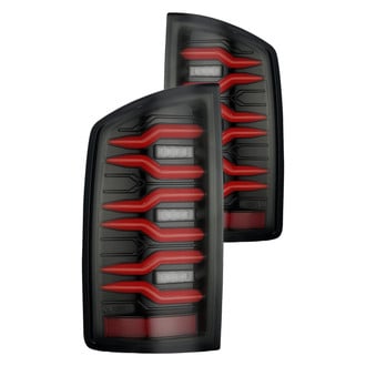 AlphaRex® - LUXX-Series Driver and Passenger Side Black/Smoke Sequential Fiber Optic LED Tail Lights