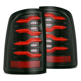AlphaRex® - LUXX-Series Driver and Passenger Side Black/Smoke Sequential Fiber Optic LED Tail Lights