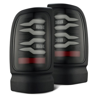 AlphaRex® - LUXX-Series Driver and Passenger Side Black/Smoke Sequential Fiber Optic LED Tail Lights