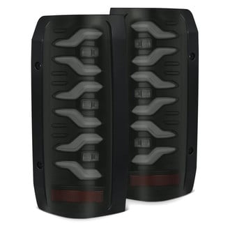 AlphaRex® - LUXX-Series Driver and Passenger Side Alpha-Black/Smoke Sequential Fiber Optic LED Tail Lights