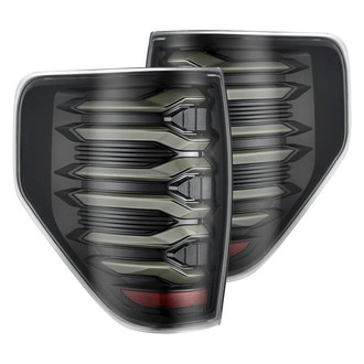 AlphaRex® - LUXX-Series Driver and Passenger Side Alpha-Black Sequential Fiber Optic LED Tail Lights