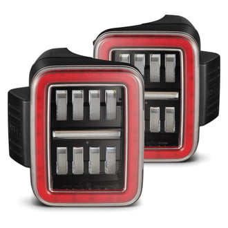 AlphaRex® - NOVA-Series Prismatic Driver and Passenger Side Alpha-Black Sequential Fiber Optic LED Tail Lights