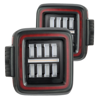 AlphaRex® - NOVA-Series Prismatic Driver and Passenger Side Black/Smoke Sequential Fiber Optic LED Tail Lights