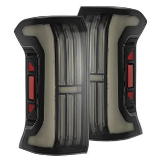 AlphaRex® - NOVA-Series Prismatic Driver and Passenger Side Alpha-Black/Smoke Sequential Fiber Optic LED Tail Lights