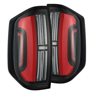 AlphaRex® - NOVA-Series Prismatic Driver and Passenger Side Black Sequential Fiber Optic LED Tail Lights