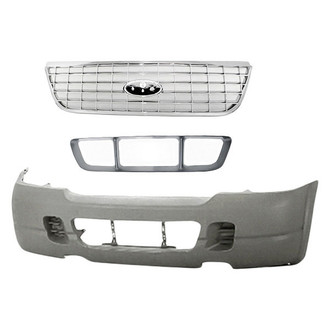 Alzare® - 3-Piece (Front Bumper Cover, Grille, Bumper Grille Frame) (Standard Line)