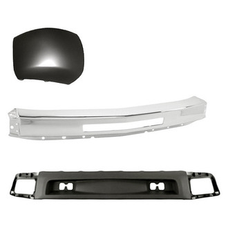 Alzare® - 3-Piece (Front Bumper Face Bar, Front Bumper Air Deflector, Front Passenger Side Bumper End) (Standard Line)