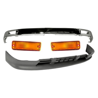 Alzare® - 4-Piece (Front Bumper Face Bar, Front Bumper Valance, Front Driver and Passenger Side Turn Signal/Parking Light) (Standard Line)