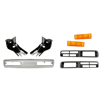 Alzare® - 7-Piece (Front Bumper, Front Upper Inner and Outer Bumper Bracket, Front Driver and Passenger Side Turn Signal/Parking Light, Front Inner and Outer Fog Light Bezel) (Standard Line)