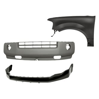 Alzare® - 3-Piece (Front Upper and Lower Bumper Cover, Front Driver Side Fender) (CAPA Certified)