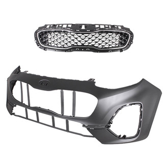 Alzare® - 2-Piece (Front Bumper Cover, Grille) (CAPA Certified)