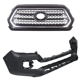 Alzare® BNDL-235292 - 2-Piece (Front Bumper Cover, Grille) (Standard Line)