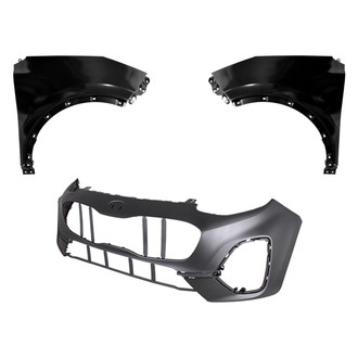 Alzare® - 3-Piece (Front Bumper Cover, Driver and Passenger Side Fender) (CAPA Certified)