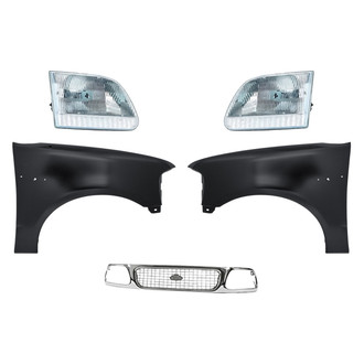 Alzare® - 5-Piece Kit (Driver and Passenger Side Headlights, Grille, Driver and Passenger Side Fenders) (Standard Line)