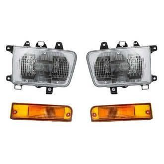 Alzare® - 4-Piece Kit (Driver and Passenger Side Headlights, Driver and Passenger Side Turn Signal/Parking Lights) (Standard Line)