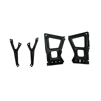 Alzare® - Rear Inner and Outer Driver and Passenger Side Bumper Bracket Kit (CAPA Certified)