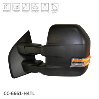 Alzare® FO1320516 - Driver Side Manual Towing Mirror (Heated) (Standard Line)
