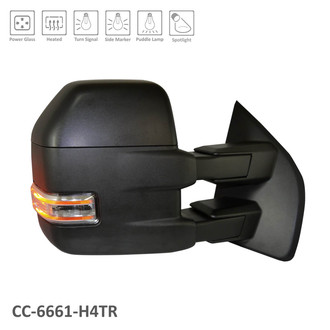Alzare® - Passenger Side Manual Towing Mirror (Heated) (Standard Line)