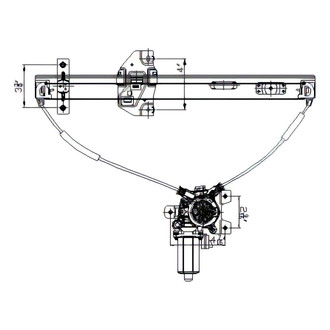 Alzare® - Front Driver Side Power Window Regulator and Motor Assembly