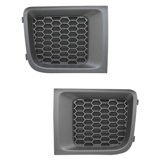 Alzare® - Front Outer Driver and Passenger Side Bumper Grille Insert Set (Standard Line)