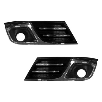 Alzare® - Front Driver and Passenger Side Fog Light Bezel Set (Standard Line)