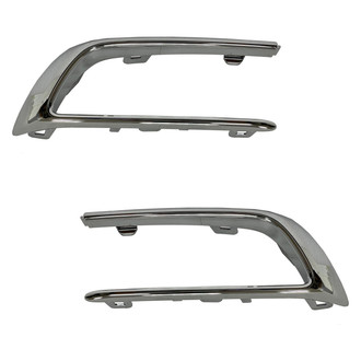 Alzare® - Rear Driver and Passenger Side Bumper Cover Molding Set (Standard Line)