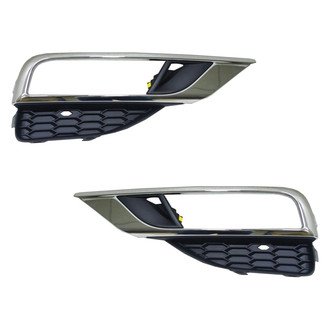 Alzare® - Front Driver and Passenger Side Fog Light Bezel Set (Standard Line)