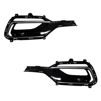 Alzare® - Front Driver and Passenger Side Fog Light Bezel Set (CAPA Certified)