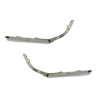 Alzare® - Rear Driver and Passenger Side Bumper Cover Molding Set (Standard Line)