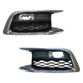 Alzare® - Front Driver and Passenger Side Fog Light Bezel Set (Standard Line)