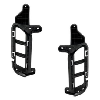 Alzare® - Front Driver and Passenger Side Bumper Cover Grille Molding Set (CAPA Certified)