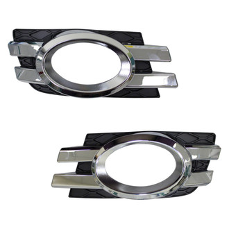Alzare® - Front Driver and Passenger Side Fog Light Bezel Set (Standard Line)
