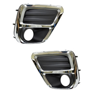 Alzare® - Front Driver and Passenger Side Fog Light Bezel Set (Standard Line)