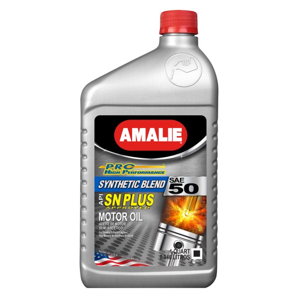 Amalie Oil® - Pro High Performance™ SAE 50W Synthetic Blend Motor Oil, 1 Quart x 12 Bottles