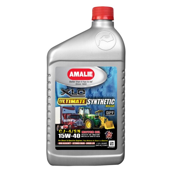 Amalie Oil® - XLO Ultimate™ SAE 15W-40 Synthetic Blend Motor Oil, 1 Quart