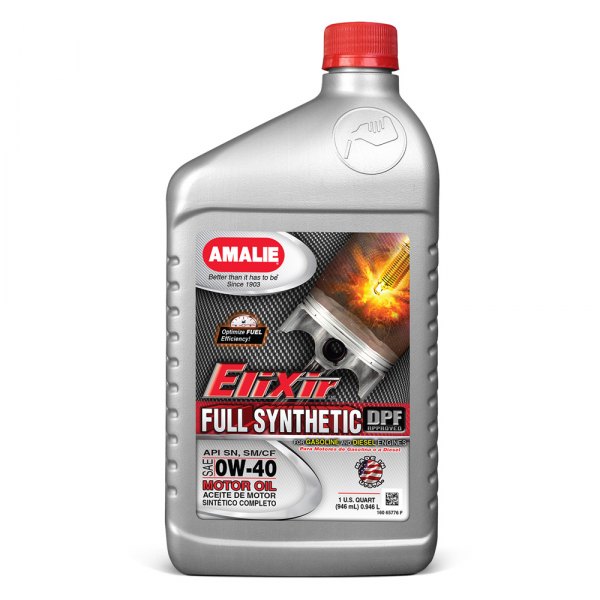 Amalie Oil® - Elixir™ SAE 0W-40 Synthetic Motor Oil, 1 Quart