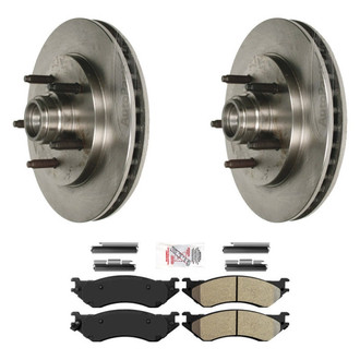 AmeriBRAKES® - AmeriPRO™ Plain Front Brake Kit with Semi-Metallic Pads