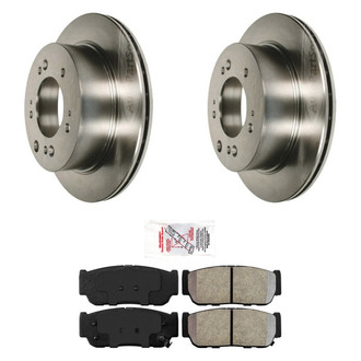 AmeriBRAKES® - AmeriPRO™ Plain Rear Brake Kit with Semi-Metallic Pads