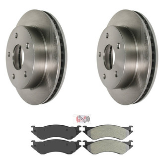 AmeriBRAKES® - AmeriPRO™ Plain Front Brake Kit with Semi-Metallic Pads
