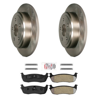 AmeriBRAKES® - AmeriPRO™ Plain Rear Brake Kit with Semi-Metallic Pads